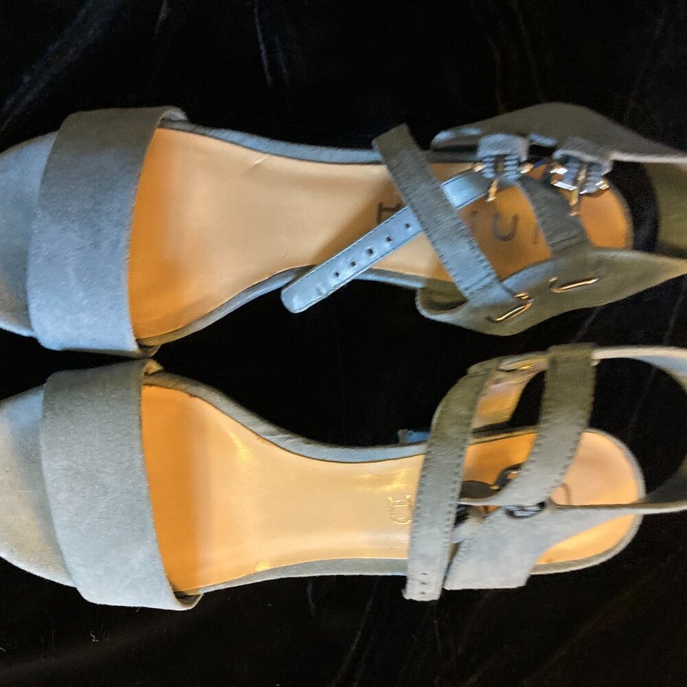 Unisa Women's Silver Blue Mules Heel